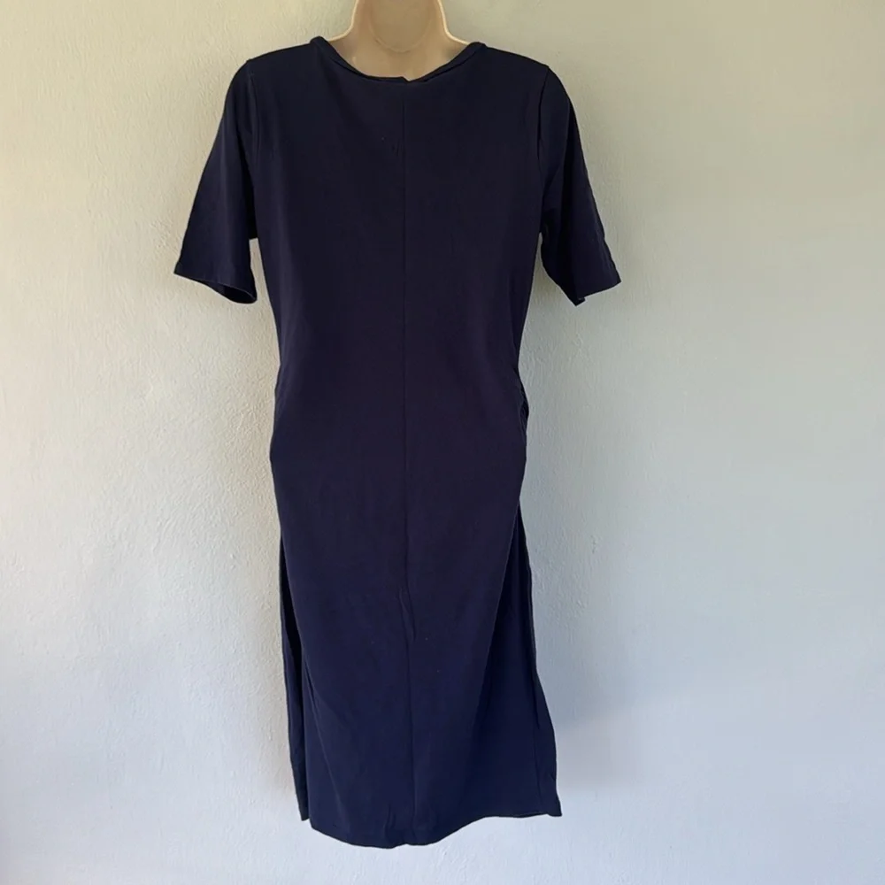 Old Navy Maternity navy blue short sleeve bodycon ruched dress size small